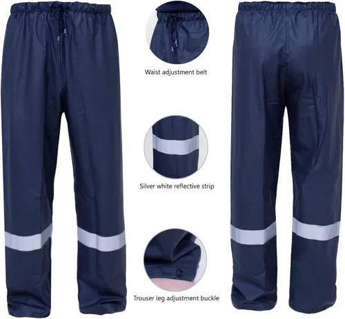 Vista 6 de Trajes de lluvia para hombre, impermeable, resistente, ropa de lluvia, chaqueta con pantalones