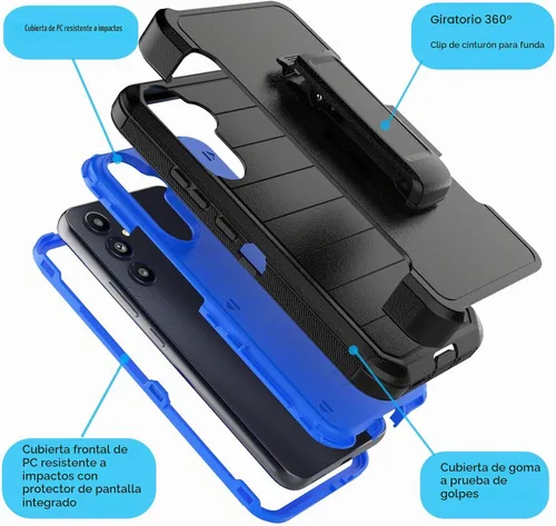 Vista 2 de Njjex Funda resistente para Samsung Galaxy A54 5G, para Galaxy A54 5G con funda de clip para cinturón, protector de pantalla integrado resistente a