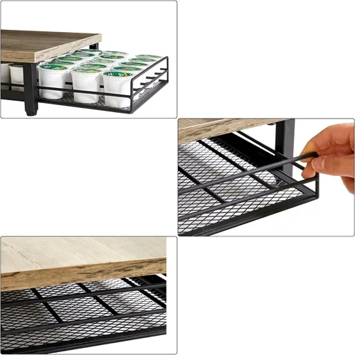 Vista 8 de IBUYKE Soporte de madera para cápsulas de café para K-Cup, capacidad de 35 Greige