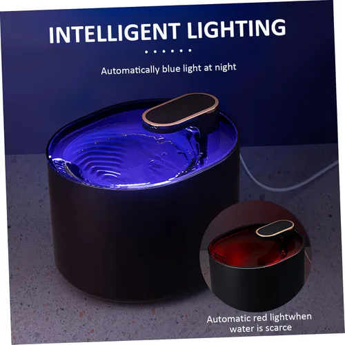 Vista 4 de Alimentador de agua eléctrico automático para mascotas, fuente de consumición para perros y gatos, con filtro, operación silenciosa, luz LED