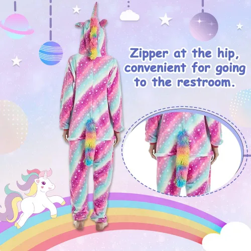 Vista 3 de UVIPC Pijama mameluco de Navidad para adultos, tiburón, caricatura, gris, azul, rosa, fiesta de Navidad, cosplay, pijama, ropa de dormir