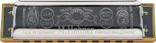 Vista 6 de Hohner Marine Band 1896 Classic Harmonica - Paquete de llave de C # con funda, calcomanías para llaves, manual de instrucciones y paño de pulido