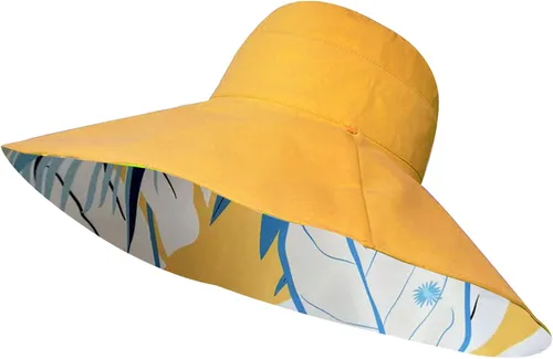 Vista 5 de Women's Double Visor Sun Hat with Extra Brim, UPF 50+ Fisherman,Double Beige