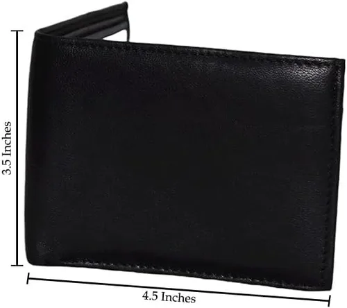 Vista 6 de ADAMONDE Cartera 100% piel auténtica, Negro