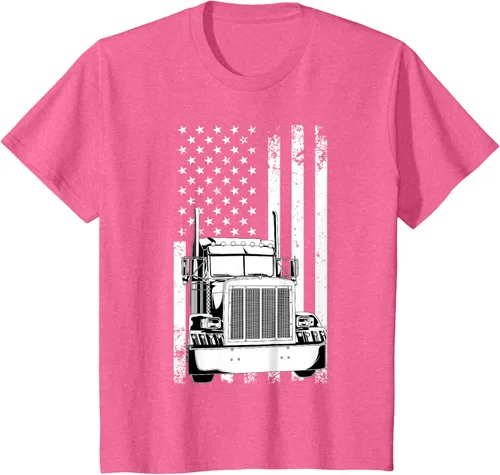 Vista 35 de Camión conductor bandera americana camionero vintage hombres mujeres regalo camiseta
