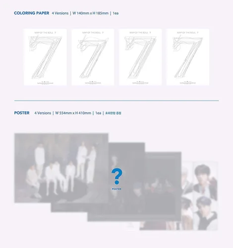 Vista 8 de Bighit Ent BTS Bangtan Boys - MAPA del alma: 7 [1 ver. Set] 1 álbumes+Juego de tarjetas fotográficas adicionales