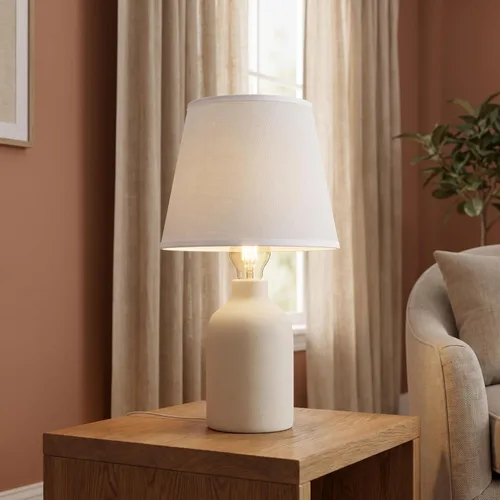 Vista 3 de CALLARON Lámpara pequeña de tela con clip para lámpara de mesa de pared (beige) Pantalla de tela para luz de mesa
