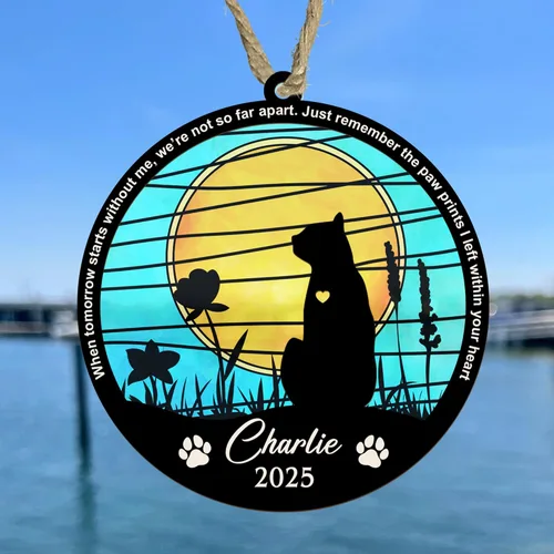 Vista 6 de Atrapasoles conmemorativo para gatos, regalo de condolencia de mascotas, regalo de condolencia de gatos, recuerdos de recuerdo de mascotas, regalos