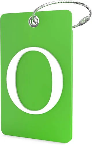 Vista 33 de Etiqueta de equipaje con inicial, totalmente flexible, con aro de acero inoxidable, letra G