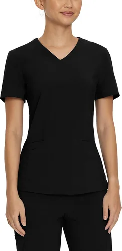 Vista 2 de Urbane Performance 9015 - Camiseta médica de ajuste a medida con 3 bolsillos para mujer Negro