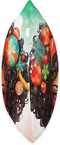 Vista 2 de Black women Christmas ornament melanin curly hair Melanin Christmas Queen Xmas Black Girl Magic Ornament - Almohada de 16 x 16 pulgadas, multicolor