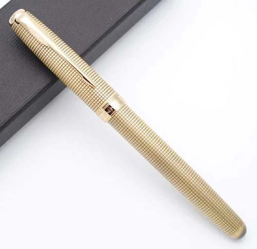 Vista 5 de JINHAO 601a - Pluma estilográfica de estilo retro (negro con clip dorado, punta fina)