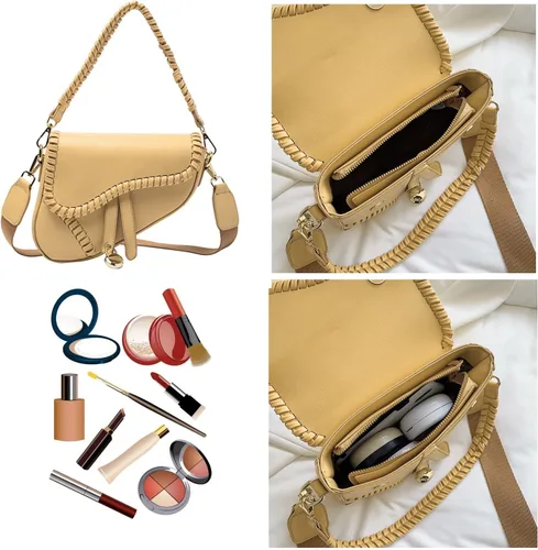 Vista 2 de Yaopeing Bolsas de hombro para mujer, bolso cruzado pequeño de moda, bolso de mano de piel sintética, bolso de mano para axilas, bolso de mano