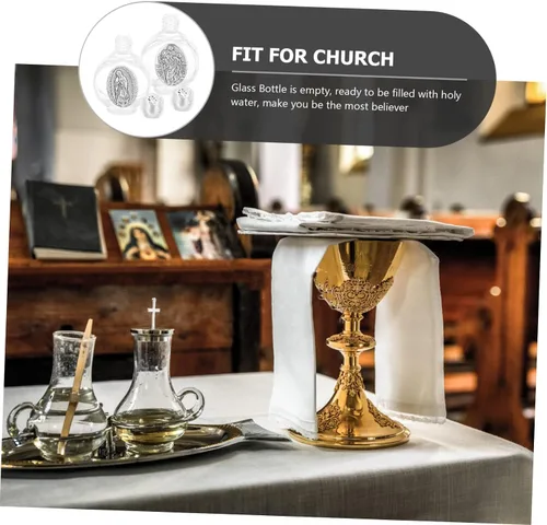 Vista 2 de ABOOFAN 6 unidades para aceite Jesús cristiano oro Pascua aceites tonos decoraciones contenedor agua esencial vidrio festival recargable bautismo