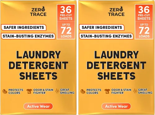 Vista 15 de Zero Trace Hojas de detergente para ropa totalmente natural, ecológicas, jabón de lavandería, detergente para ropa activa de viaje