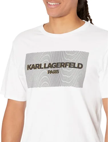 Vista 3 de Karl Lagerfeld Paris Men's Casual Swirl Logo Short Sleeve T-Shirt