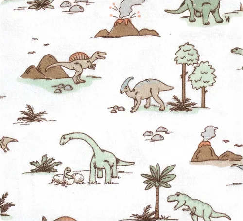 Vista 2 de Luvable Friends Mantas de franela para recepción Little Treasure, 7 piezas Exploración de Dino