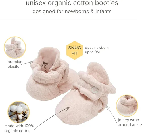 Vista 7 de Burt's Bees Baby Botines unisex de algodón orgánico para recién nacidos