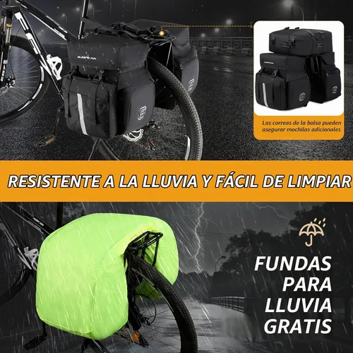 Vista 3 de Bolsa de Accesorios para Bicicleta Sunpeak Alforjas para Portaequipaje Trasero de Bicicleta 45L Bolsa de Sillín Impermeable para Bicicleta