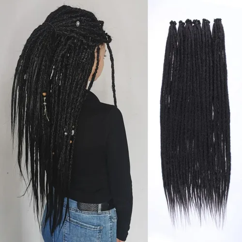 Vista 44 de Leeven Extensiones de Rastas Sintéticas de Doble Punta de 24 Pulgadas 30 Hebras Rastas Boho 613 Rubio 3 Estilos Mixtas Onduladas Rizadas DE Rastas