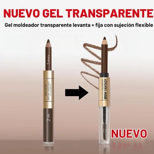 Vista 12 de Revlon ColorStay - Lápiz y gel para cejas Fantasy, 001 rubio ceniza This brow product features a powder-soft pencil and a clear shaping gel to