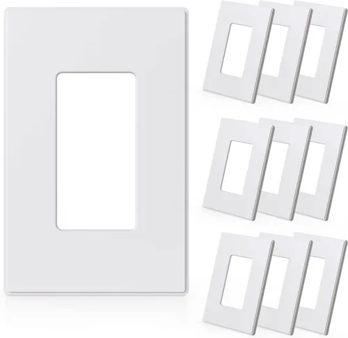 Vista 26 de ELEGRP Placas decorativas de pared sin tornillos, de tamaño mediano, cubierta termoplástica irrompible para interruptor de salida de receptáculo