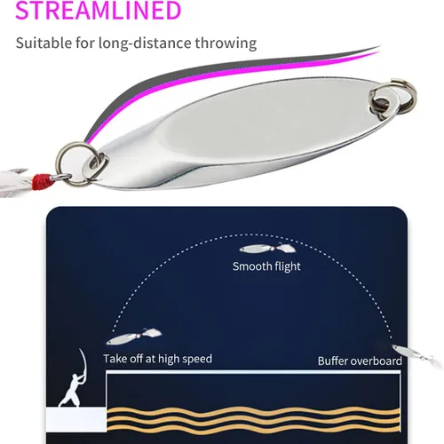 Vista 3 de Fishing Lures Fishing Spoons Plateado (sliver)