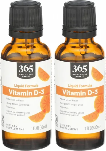 Vista 9 de 365 by Whole Foods Market, Vitamina D-3 sabor cítrico líquido 1000IU, 1 onza
