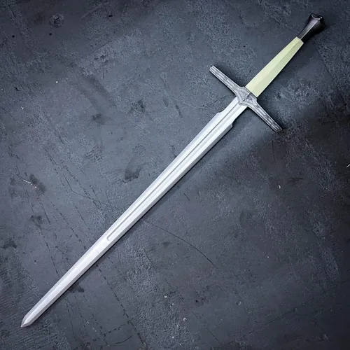 Vista 46 de Espada larga de caza de brujo de espuma medieval de 41 pulgadas para cosplay LARP disfraz Halloween