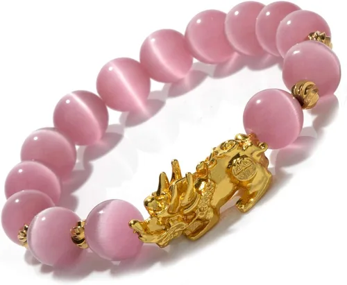 Vista 8 de ZenBless Fengshui - Pulsera de jade de porsperidad con dije de la suerte, Feng Shui, obsidiana negra, regalo para hombres y mujeres, con chapado