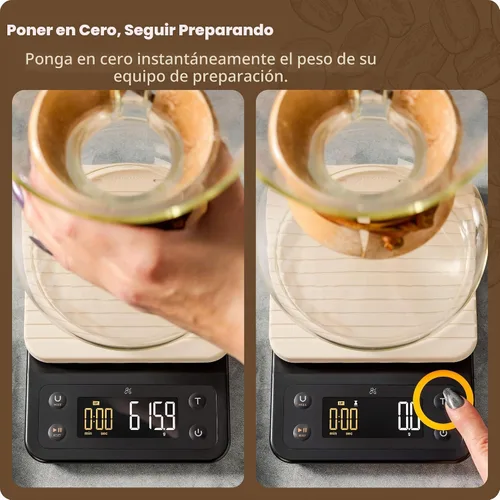 Vista 6 de Greater Goods Báscula de café con temporizador, precisión de 0.004 oz para Abedul