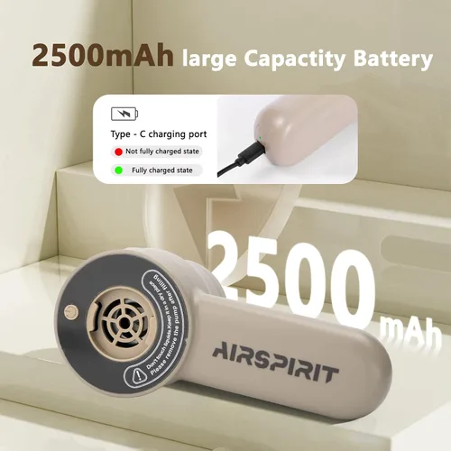 Vista 4 de AIRSPIRIT Bomba de aire máxima para inflables, ultrarápida 600L/min, bomba eléctrica de 13.79 Kpa, inflador portátil recargable de 2500 mAh