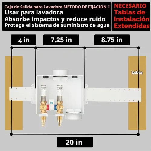 Vista 9 de (1 Paquete) Lidertik Caja de Salida para Lavadora Crimpar PEX-B, Válvula de Control Simple con Amortiguadores de Golpe de Ariete de Acero
