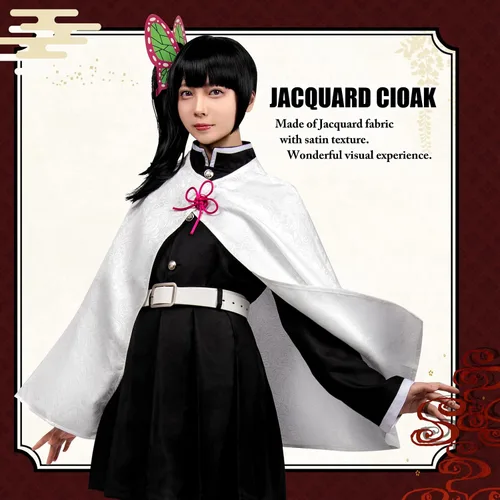 Vista 2 de Disfraz de cosplay de anime Demon Slayer Jacquard disfraz de Halloween para adultos