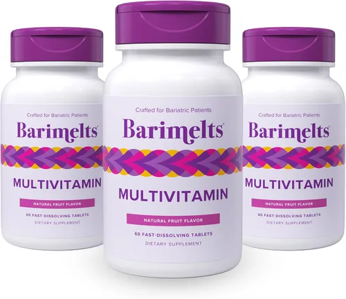 Vista 10 de BariMelts Multivitamin, vitaminas solubles para personas con sobrepeso, sin azúcar, sabor natural de frutas, sin OMG, tabletas de disolución rápida