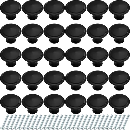 Vista 7 de Ripeng 36 pomos redondos para gabinetes de cocina, manijas de cajón de hardware con tornillos para muebles de dormitorio (1.06 pulgadas)