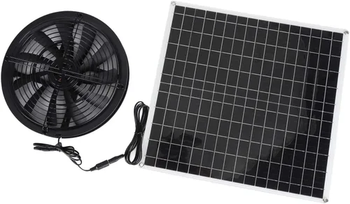 Vista 8 de 20W Solar Exhaust Fan, High Speed Solar Panel Ventilation Fan for Chicken Coop Pet House Barn Greenhouse, Efficient Cooling with 16V Solar Panel
