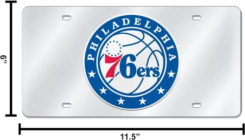 Vista 4 de Rico Industries Placa de matrícula metálica con incrustaciones láser de la NBA
