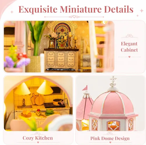 Vista 5 de Kit de rincón de libros para bricolaje con luz LED, casa de muñecas en miniatura, rompecabezas de madera 3D, decoración de estantería, regalo