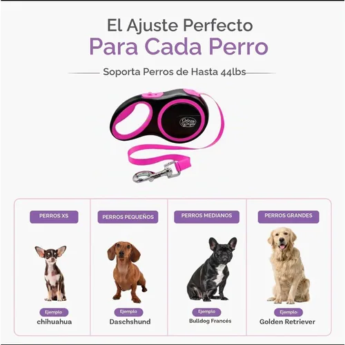 Vista 4 de Correa retráctil para perro, 44 libras/16 pies de largo, perros pequeños y medianos, azul