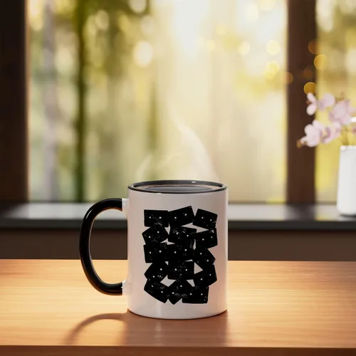 Vista 3 de Retro Cassette 90s 80s Theme Party Outfit Costume Ceramic Mug, Black/White