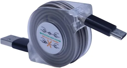 Vista 2 de BoxWave Cable compatible con GameSir X2 (versión Bluetooth) - miniSync - USB-A a USB tipo C, cable retráctil - USB-A a USB tipo C