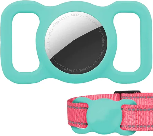 Vista 11 de Funda protectora para collar de perro, funda compatible con Apple Air Tag, impermeable, para rastreador GPS, ligera, suave, antiarañazos, Negro