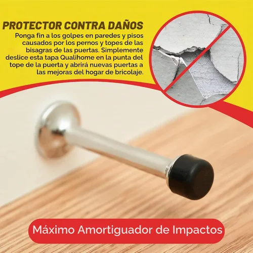 Vista 6 de Puntas de repuesto de goma prémium para tope de puerta, parachoques de puerta, tapas de bisagra de resorte para protección de pared y piso