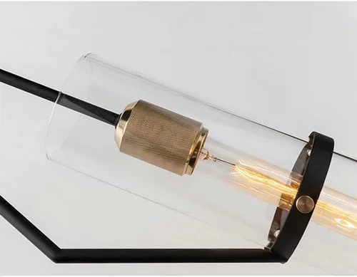 Vista 4 de Lámpara colgante de cristal nórdico, lámpara colgante de una sola cabeza, lámpara de metal ajustable para isla de cocina, sobre fregadero y baño