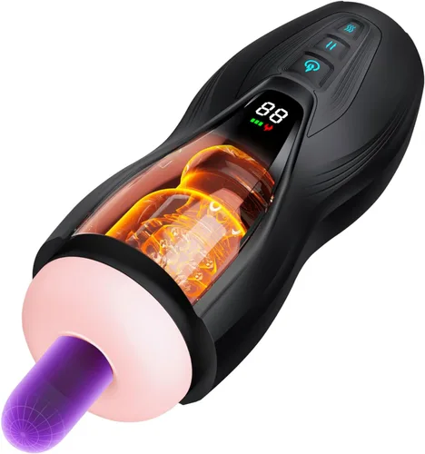 Vista 25 de Masterburbatar masculino mejorado 2026, herramientas para adultos, manos libres, calor, masterburbatar, 10X, vibra, succión automática Blanco