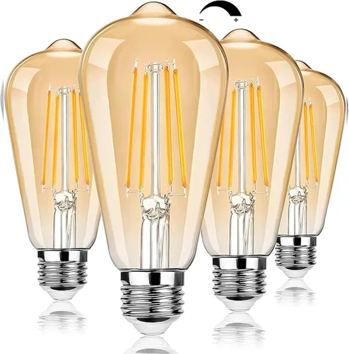 Vista 8 de Bombillas LED vintage regulables Edison equivalentes a 100 W, 8 W, 1200 lúmenes, base E26, bombilla de filamento LED, 2700 K, blanco cálido