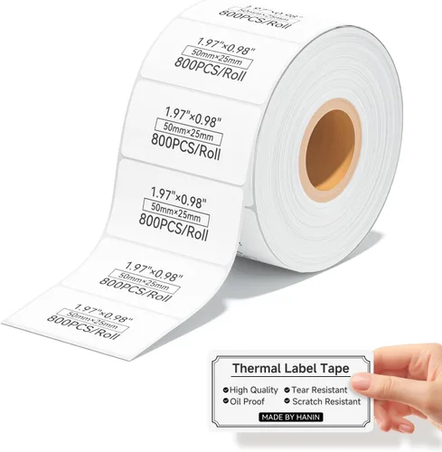 Vista 8 de iDPRT Etiquetas térmicas de dirección postal: 1.18 x 3.54 pulgadas, 2 rollos de 300 unidades, código de barras compatible con iDPRT, Rollo, DYMO