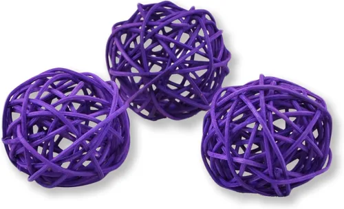 Vista 39 de 20 bolas de mimbre de ratán para decoración de mesa de boda, fiesta de Navidad (diámetro de 1.2 pulgadas, negro)