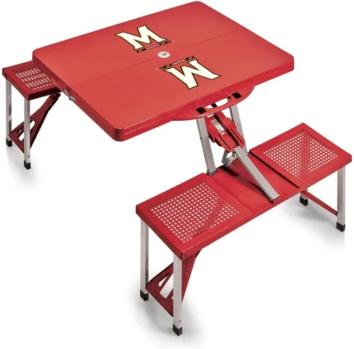 Vista 65 de PICNIC TIME NCAA North Carolina Tar Heels Folding Picnic Table - Camping Table - Outdoor Table with Umbrella Hole
